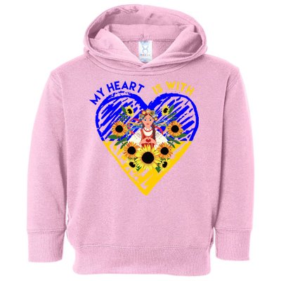 My Heart Is With Ukraine Sunflower Toddler Hoodie