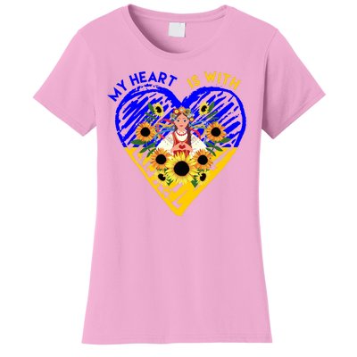 My Heart Is With Ukraine Sunflower Women's T-Shirt