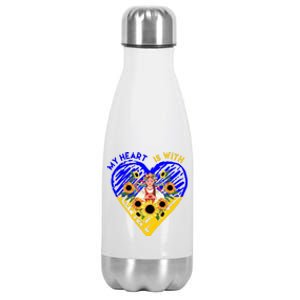 My Heart Is With Ukraine Sunflower Stainless Steel Insulated Water Bottle