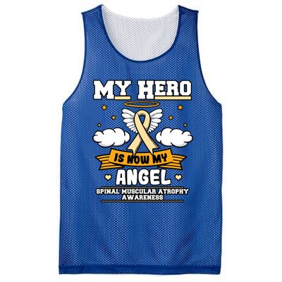 My Hero Is Now My Angel Spinal Muscular Atrophy Awareness Cool Gift Mesh Reversible Basketball Jersey Tank