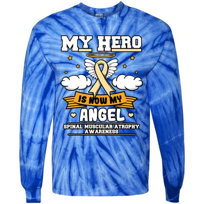 My Hero Is Now My Angel Spinal Muscular Atrophy Awareness Cool Gift Tie-Dye Long Sleeve Shirt