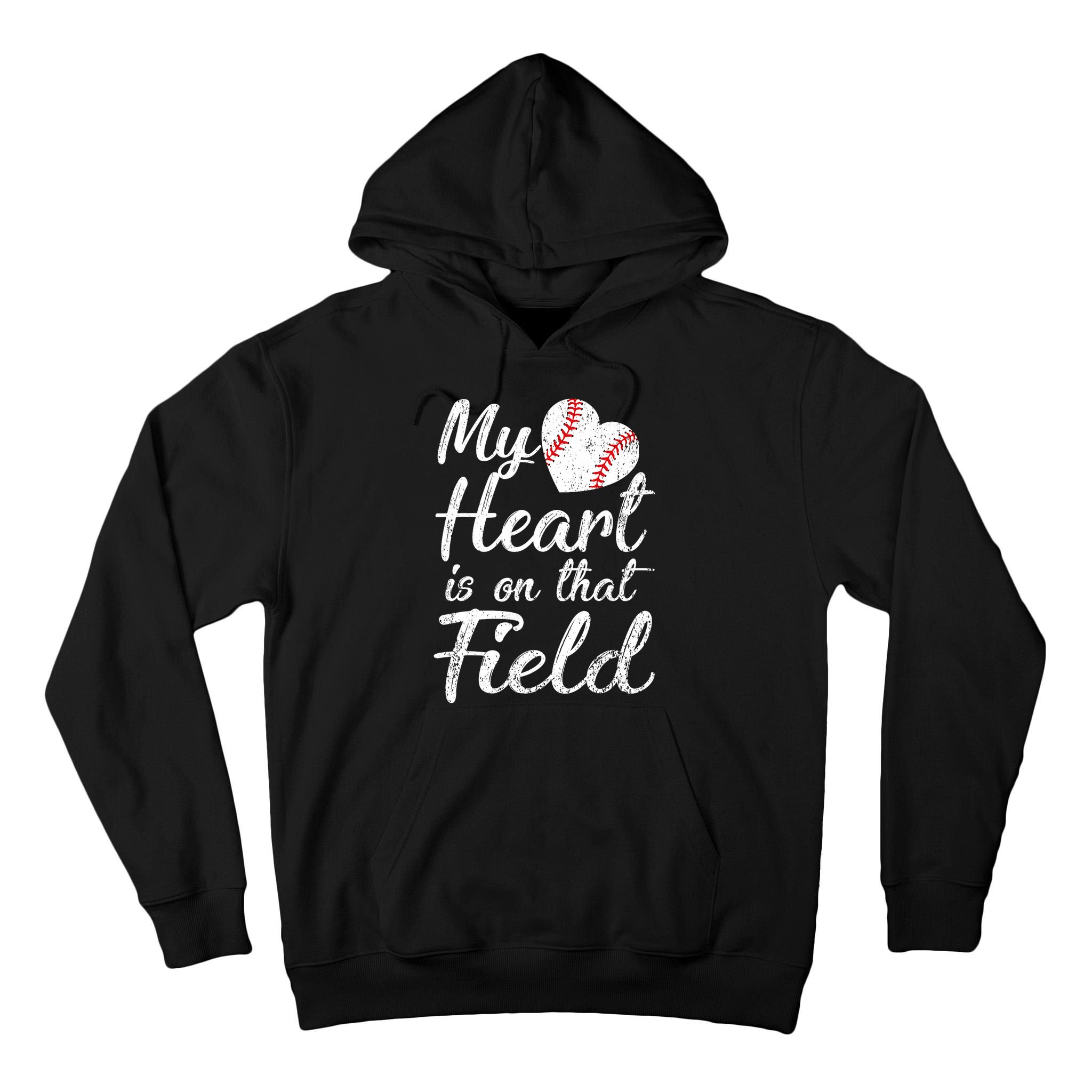 My Heart Is On That Field Baseball Softball Mom Gifts Tall Hoodie