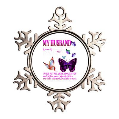 My Husband Is My Guardian Angel Wives Love And Miss Husband Gift Metallic Star Ornament