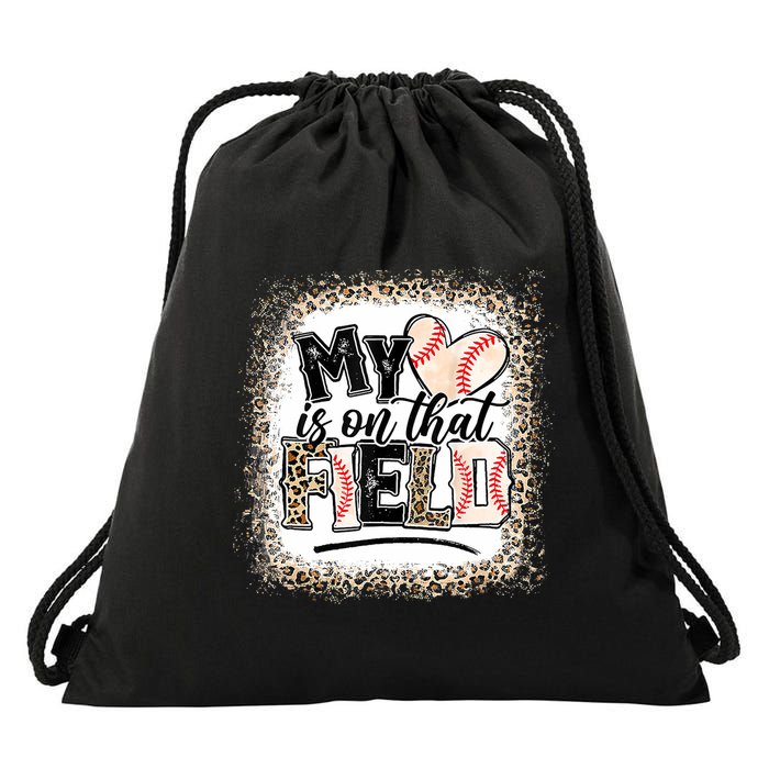 My Heart Is On That Field Baseball Drawstring Bag