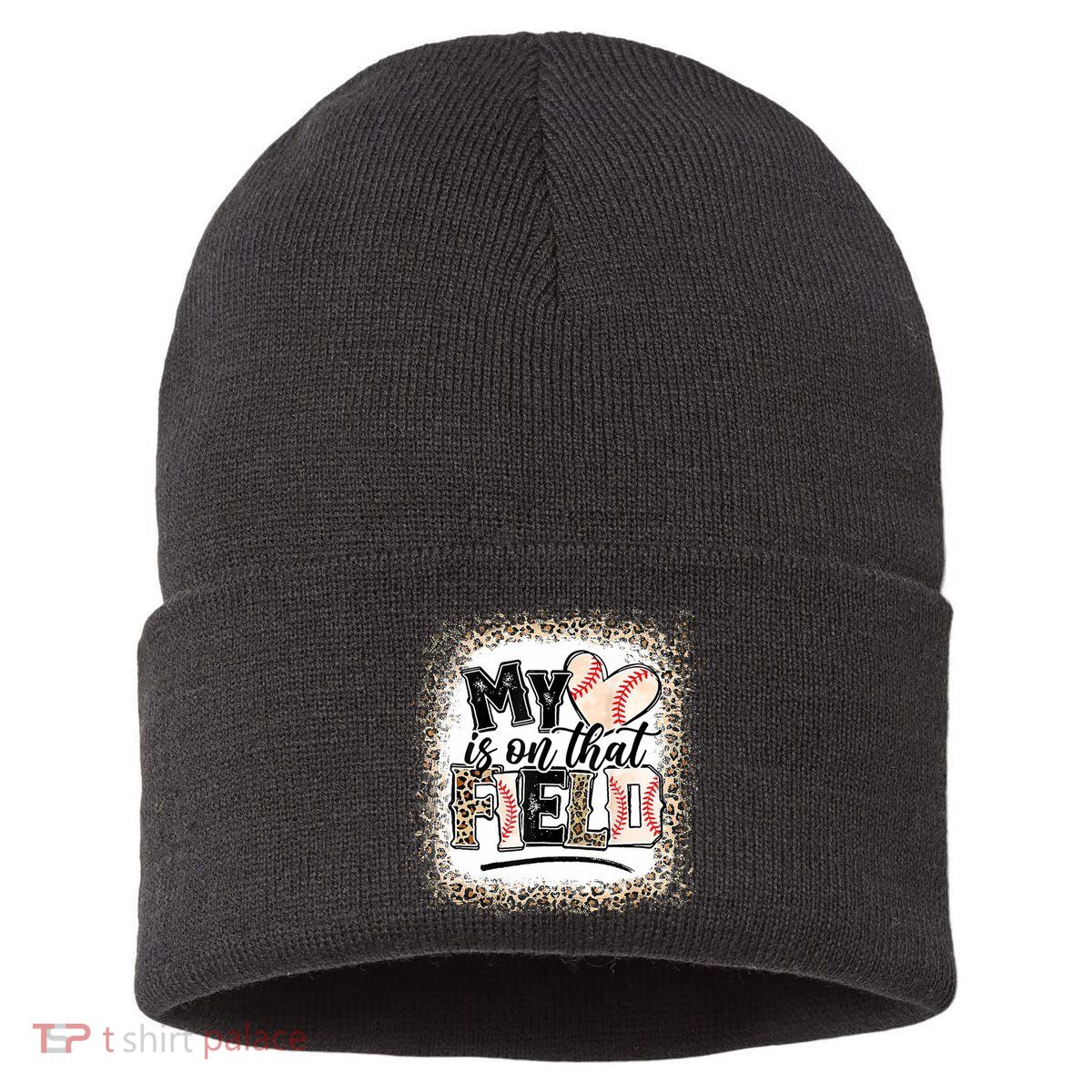 My Heart Is On That Field Baseball Sustainable Knit Beanie