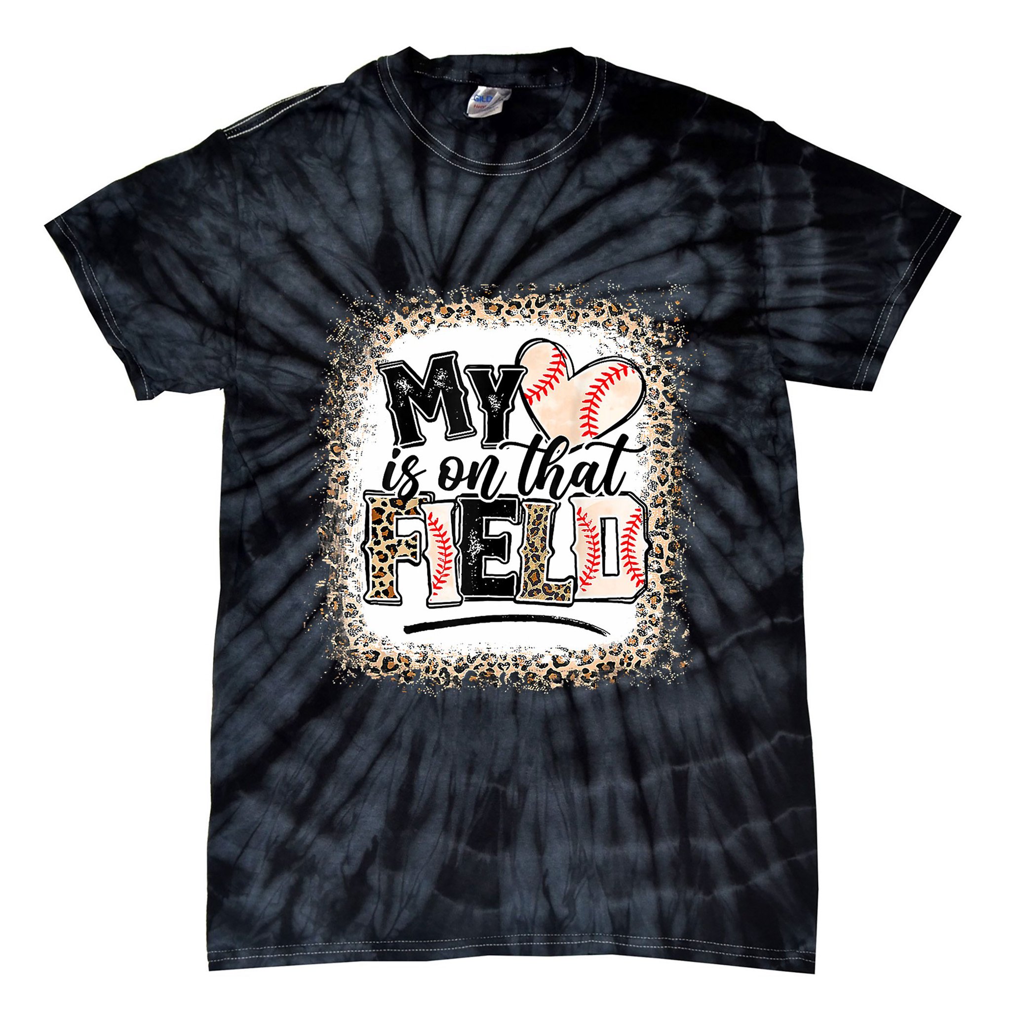 My Heart Is On That Field Baseball Tie-Dye T-Shirt