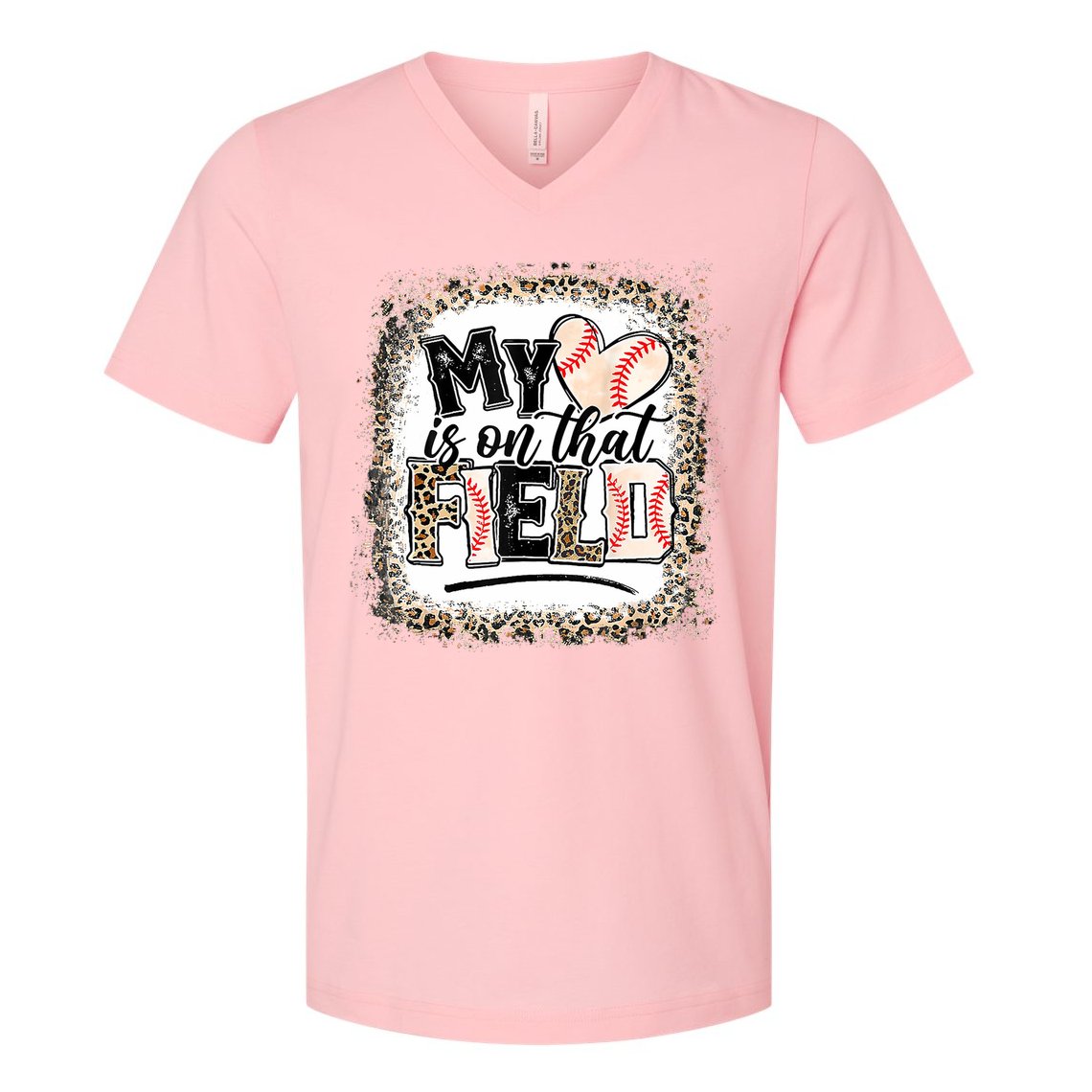 My Heart Is On That Field Baseball V-Neck T-Shirt