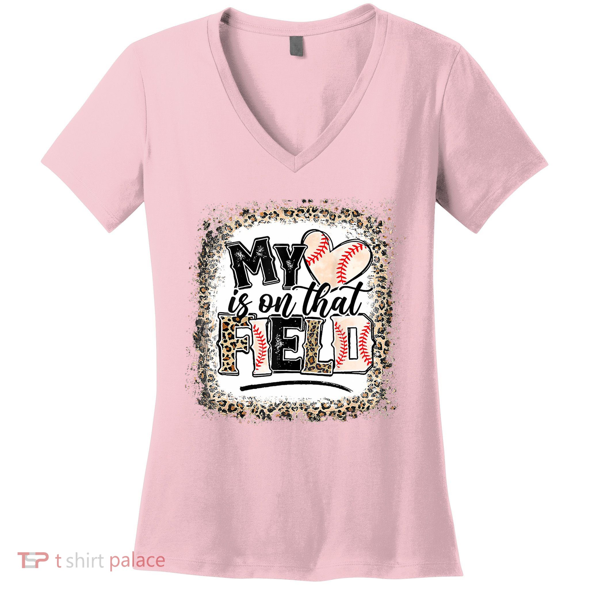 My Heart Is On That Field Baseball Women's V-Neck T-Shirt