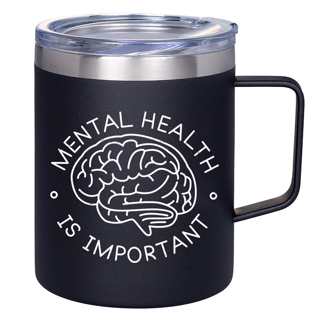 Mental Health Is Important Brain 12oz Stainless Steel Coffee Mug