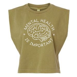 Mental Health Is Important Brain Garment-Dyed Women's Muscle Tee