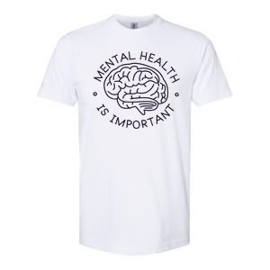 Mental Health Is Important Brain Softstyle CVC T-Shirt