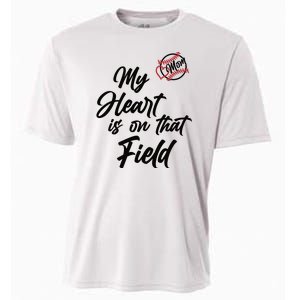 My Heart Is On That Field Baseball Mom Cooling Performance Crew T-Shirt