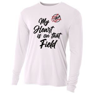 My Heart Is On That Field Baseball Mom Cooling Performance Long Sleeve Crew