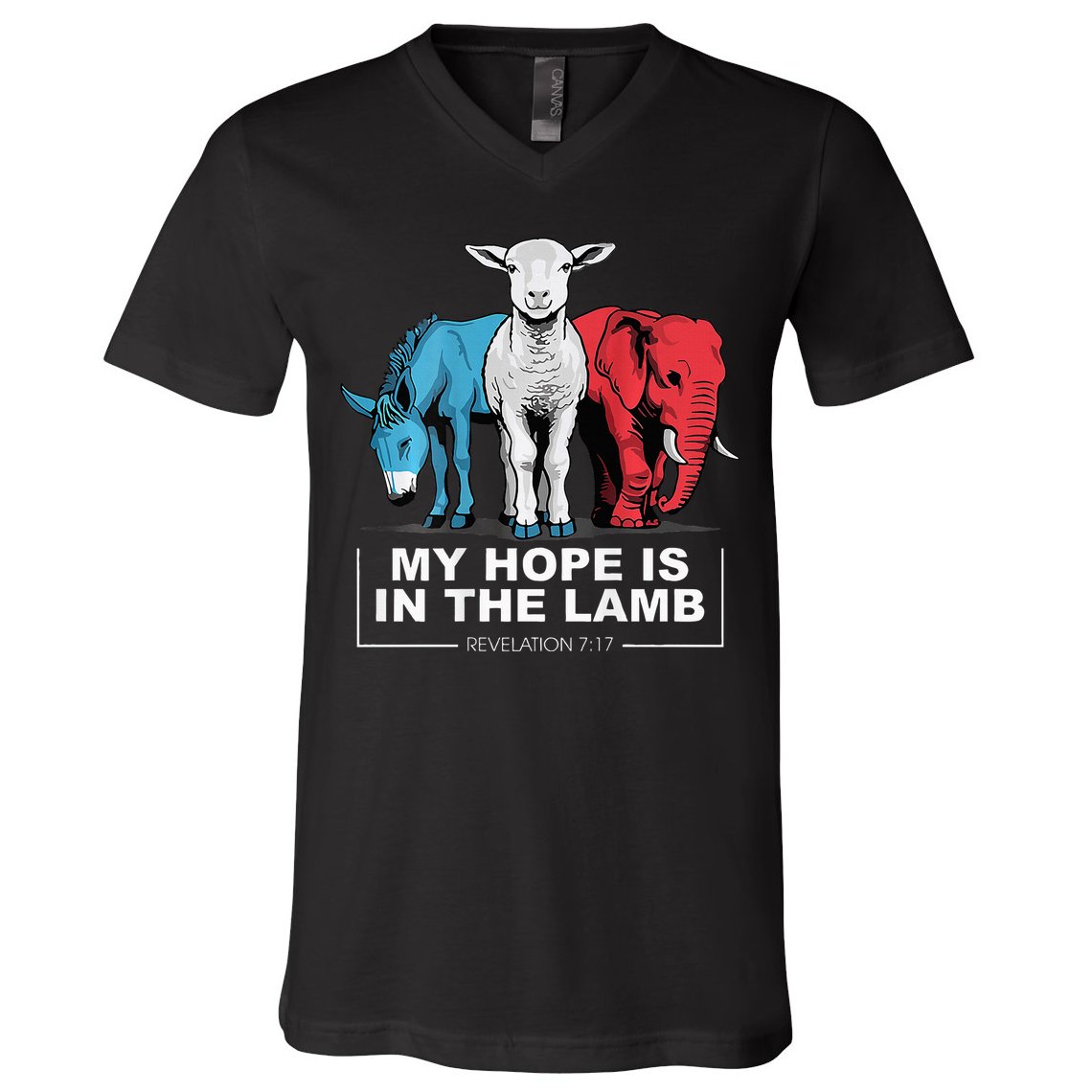 My Hope Is In The Lamb V-Neck T-Shirt