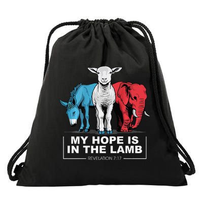 My Hope Is In The Lamb Drawstring Bag