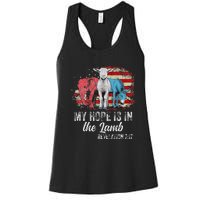 My Hope Is In The Lamb Funny Scripture Elephant Donkey Us Women's Racerback Tank