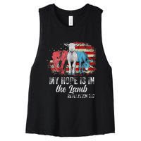 My Hope Is In The Lamb Funny Scripture Elephant Donkey Us Women's Racerback Cropped Tank