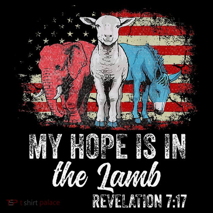 My Hope Is In The Lamb Funny Scripture Elephant Donkey Us Tie-Dye T-Shirt