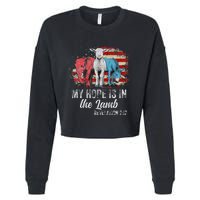 My Hope Is In The Lamb Funny Scripture Elephant Donkey Us Cropped Pullover Crew