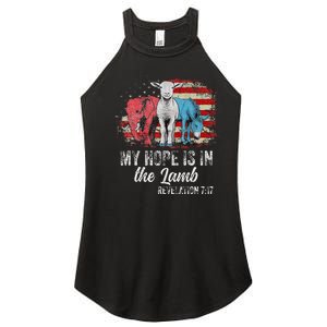 My Hope Is In The Lamb Funny Scripture Elephant Donkey Us Women's Perfect Tri Rocker Tank