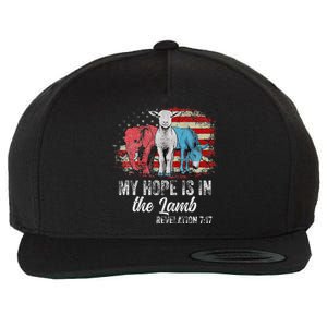 My Hope Is In The Lamb Funny Scripture Elephant Donkey Us Wool Snapback Cap