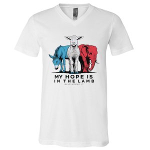 My Hope Is In The Lamb V-Neck T-Shirt