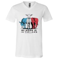 My Hope Is In The Lamb V-Neck T-Shirt