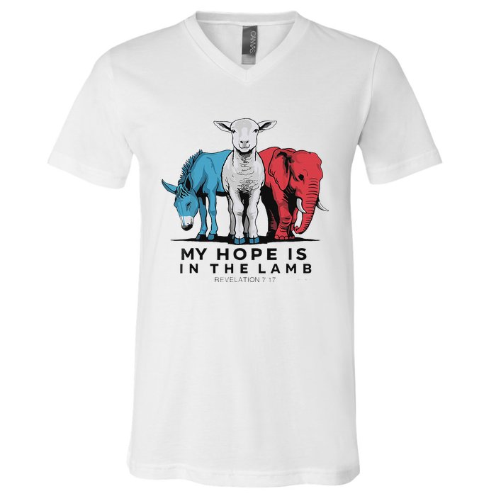 My Hope Is In The Lamb V-Neck T-Shirt