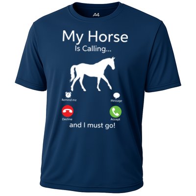 My Horse Is Calling And I Must Go Shirts Apparel Ruffle Performance Shirt