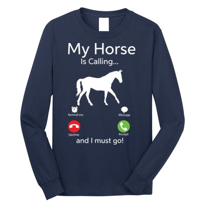 My Horse Is Calling And I Must Go Shirts Apparel Ruffle Long Sleeve Shirt