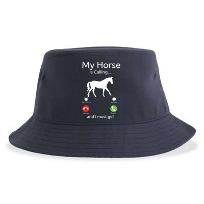 My Horse Is Calling And I Must Go Shirts Apparel Ruffle Sustainable Bucket Hat