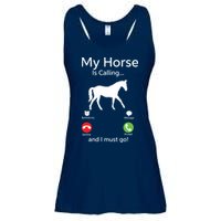 My Horse Is Calling And I Must Go Shirts Apparel Ruffle Ladies Essential Flowy Tank
