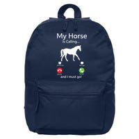 My Horse Is Calling And I Must Go Shirts Apparel Ruffle 16 in Basic Backpack