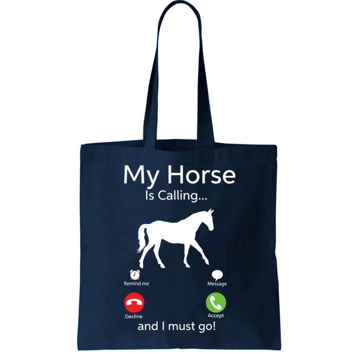 My Horse Is Calling And I Must Go Shirts Apparel Ruffle Bag
