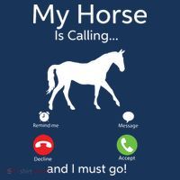 My Horse Is Calling And I Must Go Shirts Apparel Ruffle Magnet