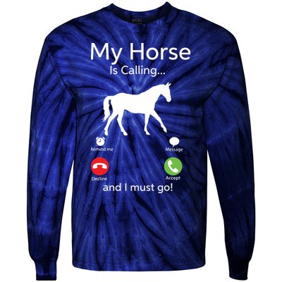 My Horse Is Calling And I Must Go Shirts Apparel Ruffle Tie-Dye Long Sleeve Shirt