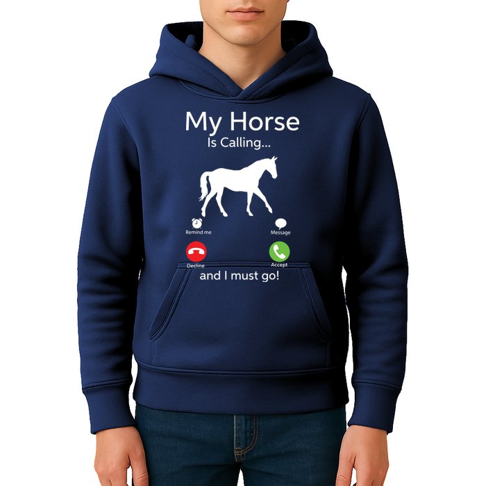 My Horse Is Calling And I Must Go Shirts Apparel Ruffle Kids Hoodie