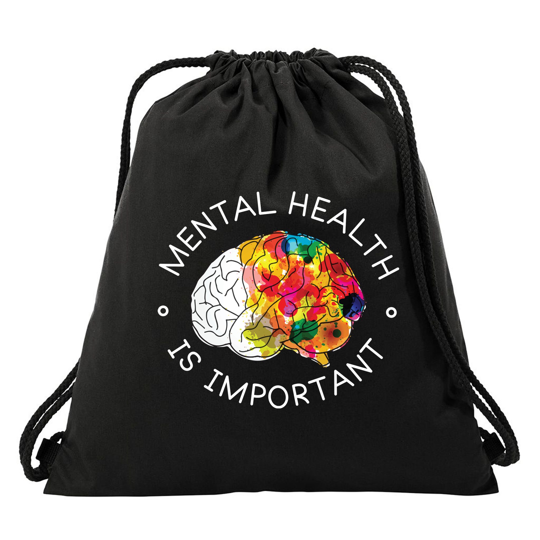 Mental Health Is Important Awareness Drawstring Bag
