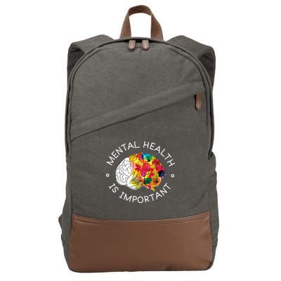 Mental Health Is Important Awareness Cotton Canvas Backpack