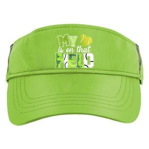 My Heart Is On That Field Tennis Leopard Tennis Mom Gift Adult Drive Performance Visor