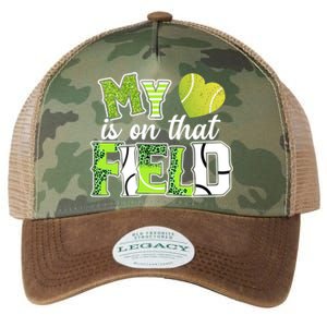 My Heart Is On That Field Tennis Leopard Tennis Mom Gift Legacy Tie Dye Trucker Hat