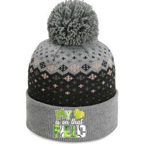 My Heart Is On That Field Tennis Leopard Tennis Mom Gift The Baniff Cuffed Pom Beanie