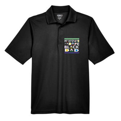 My Husband Is A Dope Black Dad Happy Fathers Day Men's Origin Performance Pique Polo