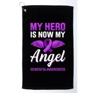 My Hero Is Now My Angel Dementia Awareness Alzheimer Platinum Collection Golf Towel