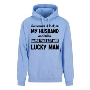 My Husband Is One Lucky Man Funny Unisex Surf Hoodie