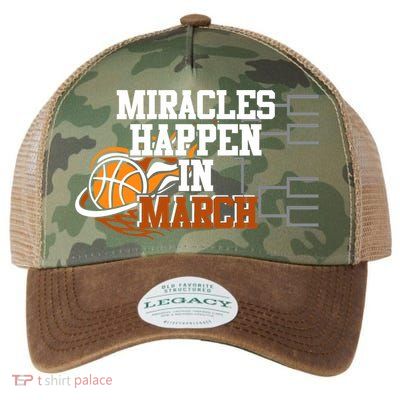 Miracles Happen In March Basketball Madness Brackets Gift Legacy Tie Dye Trucker Hat