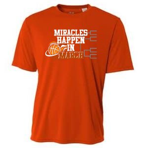 Miracles Happen In March Basketball Madness Brackets Gift Cooling Performance Crew T-Shirt