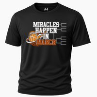 Miracles Happen In March Basketball Madness Brackets Gift Cooling Performance Crew T-Shirt