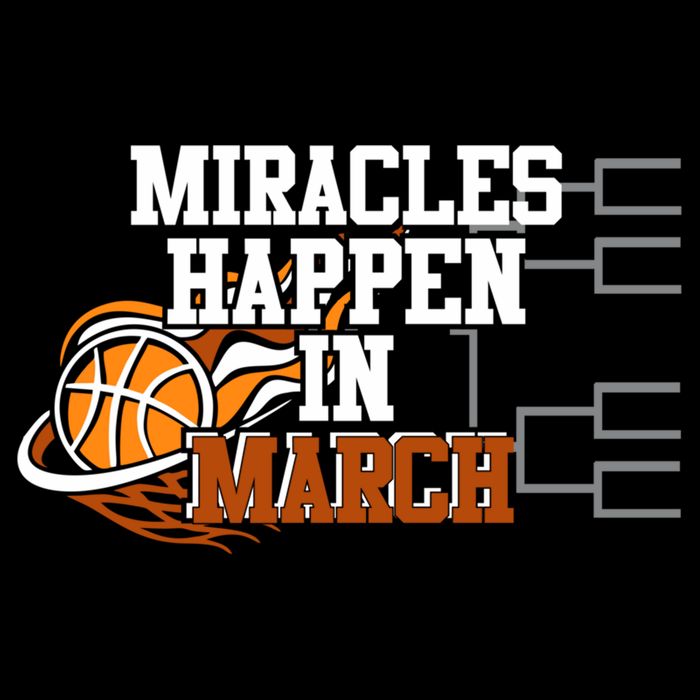 Miracles Happen In March Basketball Madness Brackets Gift Cooling Performance Crew T-Shirt