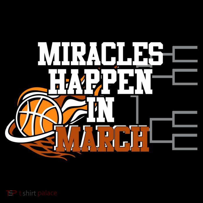 Miracles Happen In March Basketball Madness Brackets Gift 7-Panel Snapback Hat